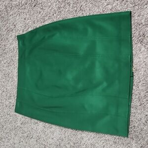Green Pencil Skirt with Zipper in the back